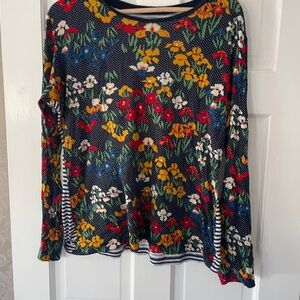 Floral Long Sleeve Top - Multicolor Tory Burch xl long sleeve t shirt tee